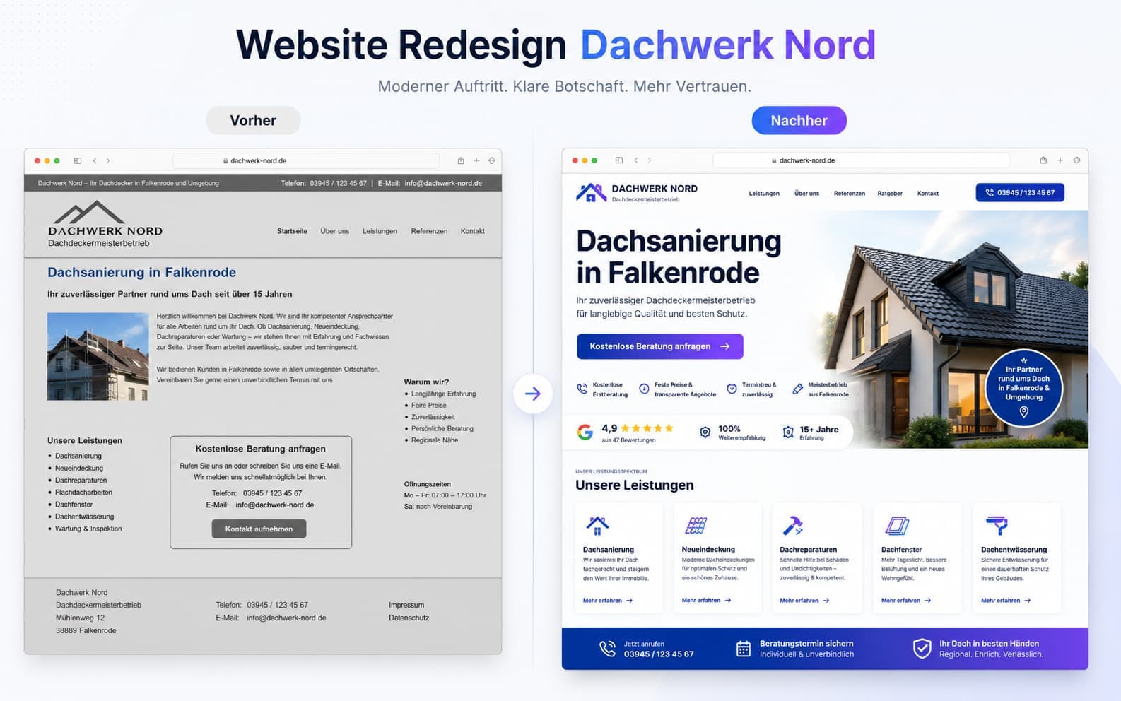 Modernes WordPress-Redesign Beispiel für Grünfeld Gartenservice in Lindenau